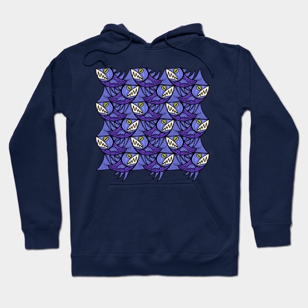 Escher fish pattern XI Hoodie by Maxsomma